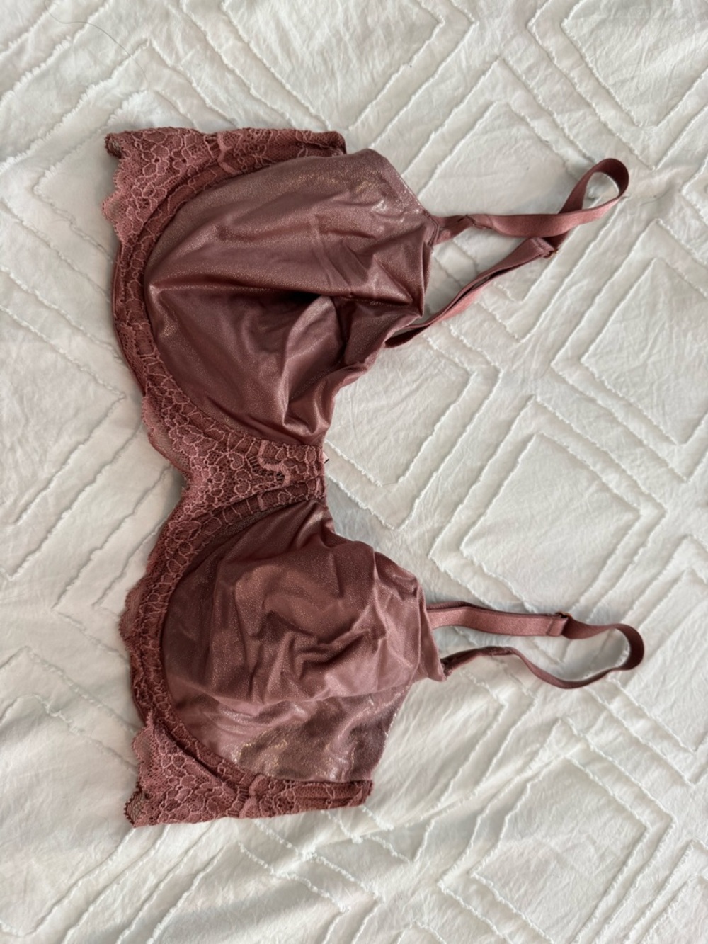 Victoria's Secret Dream Angels Dusty Rose Lace Unlined Bra